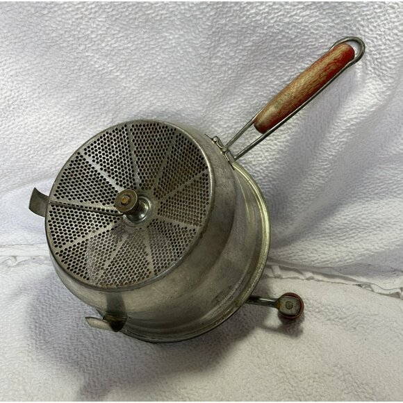 Food Mill Manual Ricer Masher Vintage With Wood Handles - Picture 6 of 8